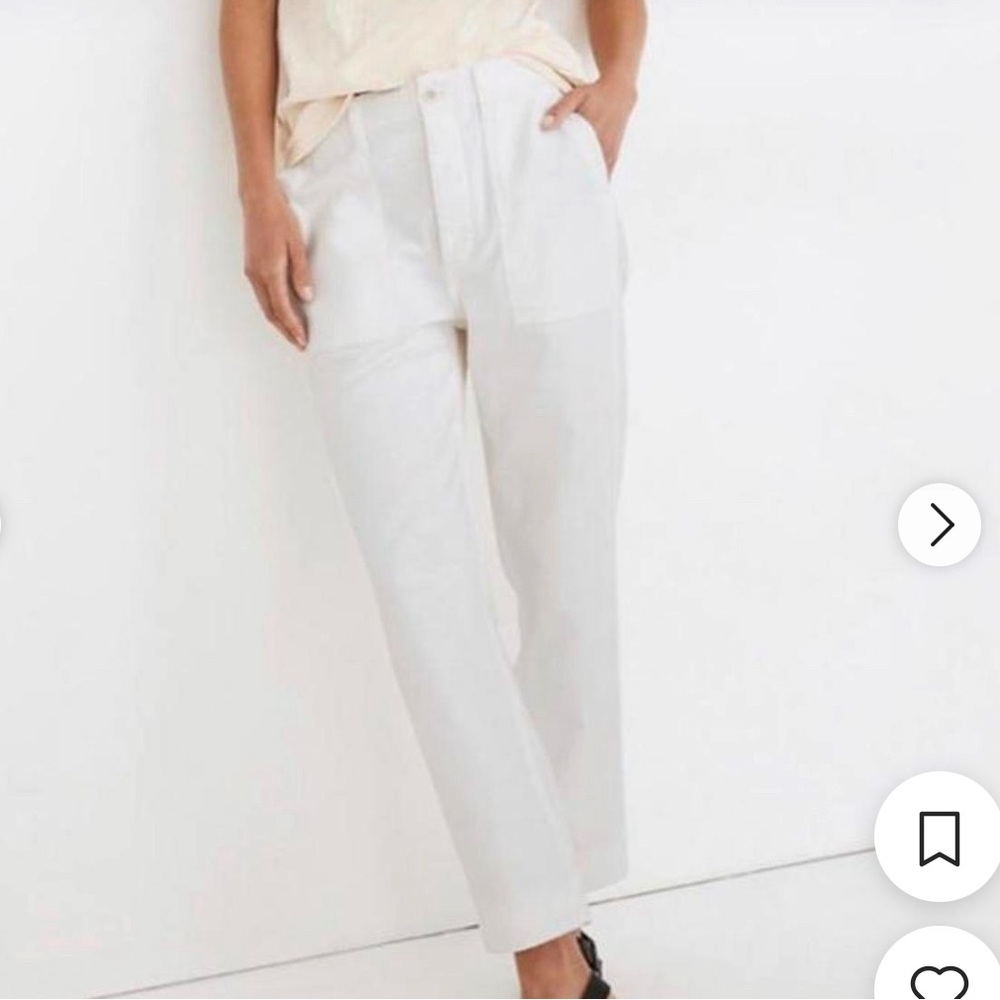 Madewell Petite Griff Tapered Fatigue Cargo Pants / PETITE 25 / FORM GREY
